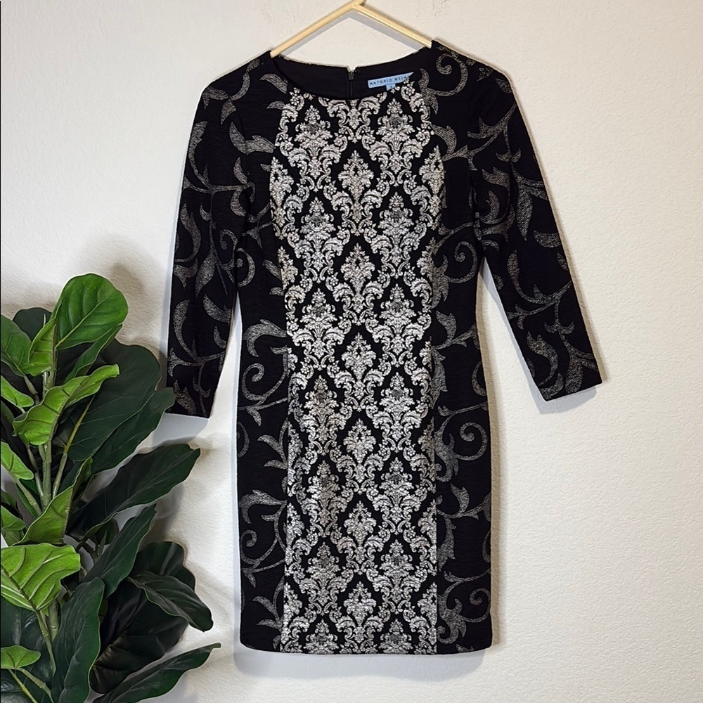 ANTONIO MELANI Black and Silver Long Sleeve Dress 2